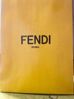 Fendi Yellow Shopping Tote with Black Logo